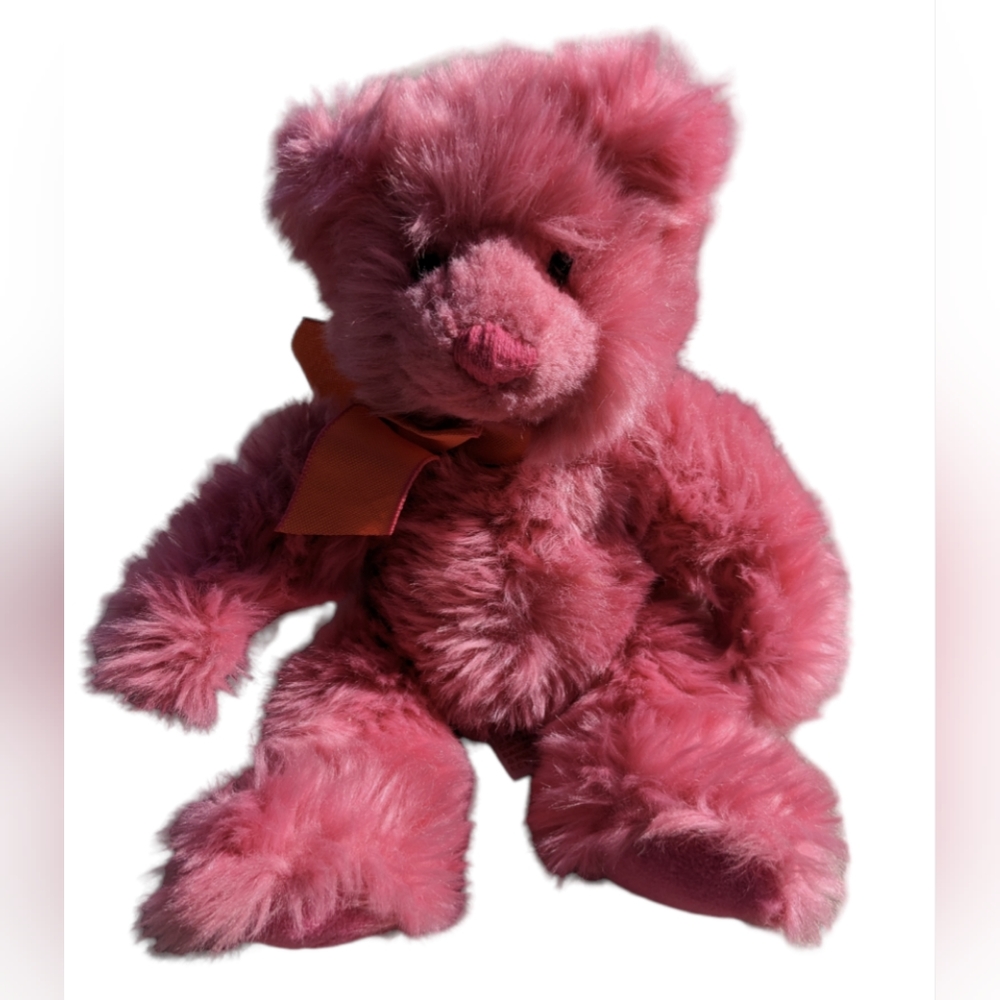 Tri Russ pink bear Harvest moon plush 9 inch stuffed animal with bow